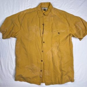 Tommy Bahama Sz M Short Sleeve Button Down 100% Silk Floral Relax Shirt L041223